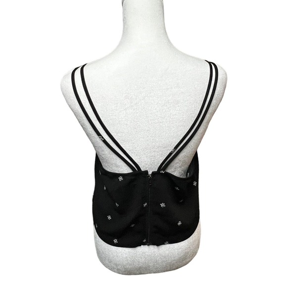 Urban Outfitters Silence & Noise Black/White Crop Camisole Zip Up Top Size Small - Picture 3 of 7